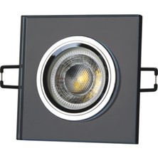 Cata 10 Adet Kare Siyah Cam Spot Ampul ve Duy Dahil CT-6647