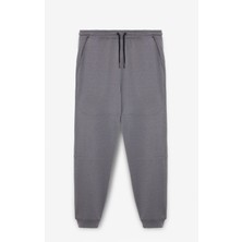 Grimelange BORLAND Erkek Beli Lastikli Kordonlu Yanları Cepli Relaxed Fit Gri Eşofman Altı