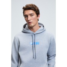 Grimelange LELAND Erkek Kapüşonlu Kanguru Cepli Önü Baskılı Regular Fit Grimelanj Sweatshirt