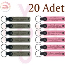 Miawiki K Gri & Pembe, Kişiye Özel Yazılı Deri Anahtarlık, Fotoğrafçılık Atölyesi Mezunlarına Özel 20’li Set