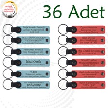 Miawiki Gök Mavi & Nar Çiçeği, 36’lı Set, Isim Yazılabilir Deri Anahtarlık, Yüzme Takımı Sporcularına Hatıra