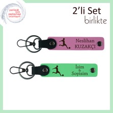 Miawiki Sporcu Sevgiliye Hediye Alternatifi, Futbol Figürlü Isimli Kişisel Anahtarlık, Pembe-Fıstık Yeşil