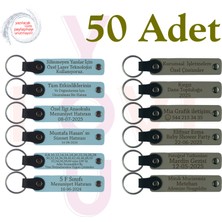 Miawiki Gök Mavi & Kül Gri, 50'li Set, Isim Yazılı Anlamlı Anahtarlık, Yıldönümü Kutlamalarında Dağıtılacak