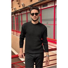 İnpool Erkek, Bisiklet Yaka, Esnek Yapılı, Çizgi Desenli, Old Money Culture, Kazak PLTK15