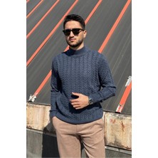 İnpool Erkek, Old Money Culture, Yarım Balıkçı Yaka, Yünlü, Saç Örgü, Kışlık Kazak PLTK11