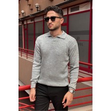 İnpool Erkek, Old Money Culture, Çizgi Görünümlü, Polo Yaka, Triko Kazak PLTK10