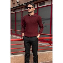 İnpool Erkek, Old Money Culture, Çizgi Görünümlü, Polo Yaka, Triko Kazak PLTK10