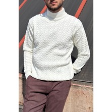 İnpool Erkek, Old Money Culture, Yarım Balıkçı Yaka, Yünlü, Saç Örgü, Kışlık Kazak PLTK11