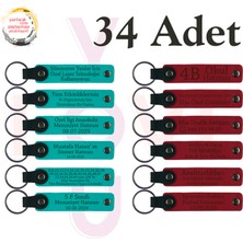 Miawiki K Turkuaz & Kırmızı, 34’lü Set, Kişisel Mesajlı Deri Anahtarlık Aile Yemeklerine Değer Katan Sürpriz