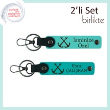 Miawiki Kaptanlık Eğitimi Alanlara Seçilecek Hediyelik, Kişiye Özel Denizci Anahtarlık, Turkuaz-Koyu Turkuaz