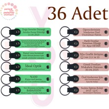 Miawiki F Yeşili & Y Ağzı, Aile Tatillerine Küçük Armağan, 36’li Set, Isim Yazılabilir Deri Anahtarlık