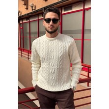 İnpool Erkek, Saç Örgü, Bisiklet Yaka, Yünlü, Old Money Culture, Kazak PLTK12