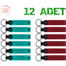 Miawiki K Turkuaz & Kırmızı, 12’li Set, Isim ve Mesaj Yazılı Deri Hatıra, Bebek Doğum Kutlamalarına Sürpriz