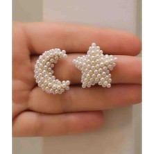 Ay ve Yıldız Inci Küpe