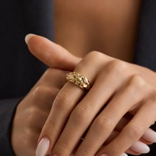 Sembol Gold Golden Frame Kadın Yüzük