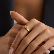 Sembol Gold Elegant Line 14 Ayar Altın Yüzük 7mm