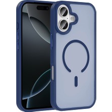 Mastersonic iPhone 17 Kılıf M-Safe Şarj Özellikli Mat Arka Yüzey Mtsc Sio Kapak - Lacivert