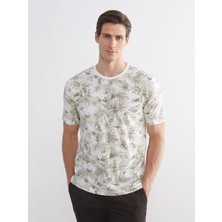 Lc Waikiki Yeni Sezon Bisiklet Yaka Çiçekli Erkek Tişört