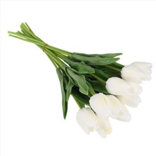 Quueppty 30PCS Yapay Laleler Çiçekler Gerçek Dokunmatik Laleler Holland Pu Lale Buket Lateks Çiçek Beyaz Lale (Beyaz) (Yurt Dışından)