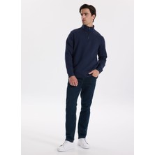 Fabrika Normal Bel Normal Paça Slim Fit Koyu Lacivert Erkek Denim Pantolon F5WM-PNT 2855