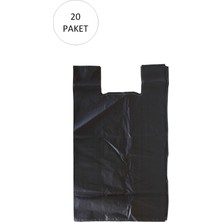 Royaleks Siyah Hışır Atlet Poşet Mini Boy 22X31 cm 20 Paket Takriben 10.000 Adet