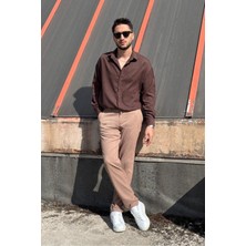İnpool Erkek, Bel Lastikli, Dokuma Kadife, Regular-Fit, Old Money Culture, Pantolon 305