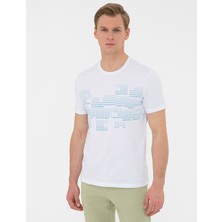 Pierre Cardin Erkek Beyaz Slim Fit Bisiklet Yaka T-Shirt 50241514-VR013