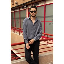 İnpool Erkek, Nakış Detaylı, Regular-Fit, Kışlık-Baharlık, Ince Fitilli Kadife Gömlek G16