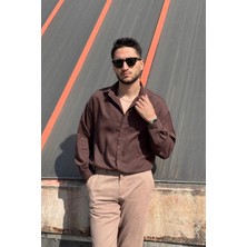 İnpool Erkek, Nakış Detaylı, Regular-Fit, Kışlık-Baharlık, Ince Fitilli Kadife Gömlek G16