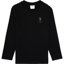 U.S. Polo Assn. Erkek Çocuk Siyah Basic Bisiklet Yaka Sweatshirt 50314002-VR046