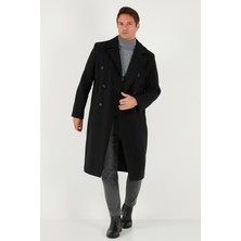 Buratti Loose Fit Kruvaze Yaka Uzun Astarlı Kaşe Kaban Erkek Kaban 681003