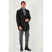 Buratti Slim Fit Apaş Yaka Astarlı Kaşe Kaban Erkek Kaban 584K1217