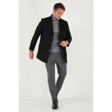 Buratti Slim Fit Apaş Yaka Astarlı Kaşe Kaban Erkek Kaban 584K1217