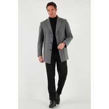 Buratti Slim Fit Apaş Yaka Astarlı Kaşe Kaban Erkek Kaban 584K1217
