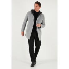 Buratti Çıkarılabilir Kapüşonlu Kırçıllı Slim Fit Kaşe Kaban Erkek Kaban 5841013
