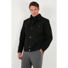 Buratti Slim Fit Ceket Yaka Astarlı Kaşe Kaban Erkek Kaban 58400347