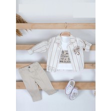 Lamato Baby Yazlık  Vintage Baskılı Bebe 3'lü Erkek Takım