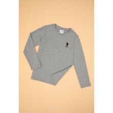 U.S. Polo Assn. Erkek Çocuk Gri Melanj Basic Bisiklet Yaka Sweatshirt 50314002-VR086