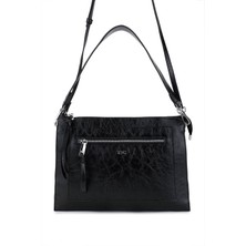 Tamer Tanca Kadın Suni Deri Siyah Rugan Kol Çantası 1003 2030 Bn Cnt SK25-26 Sıyah Krsk Rgn