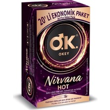 Okey Nirvana Hot Isıtıcı Etkili Prezervatif 20'li Ekonomik Paket Kabartmalı ve Tırtıklı