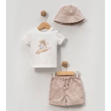 Lamato Baby Yazlık Sörfçü Baskılı Bucket Şapkalı Bebe Erkek 2'li Takım