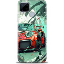 Rulet Realme C15 Kılıf Hd Baskılı Kılıf + Seramik Tam Kaplayan Ekran Koruyucu 109