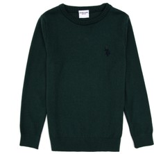 U.S. Polo Assn. Erkek Çocuk Yeşil Bisiklet Yaka Basic Kazak 50315586-VR054