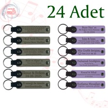 Miawiki Kül Gri & M Menekşe, 24’lü Set, Kişiselleştirilebilir Hediyelik, Nişan Törenine Katılanlara Sürpriz