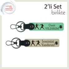 Miawiki Ringde Mücadele Edenlere, Boks Temalı, Kişisel Isimli Anahtarlık Takımı, Açık Yeşil-Sütlü Kahve