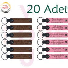 Miawiki A Kahve & Pembe, Kodlama Kursu Mezunlarına Özel Anı, 20’li Set, Kişiye Özel Yazılı Deri Anahtarlık