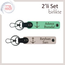 Miawiki Kaptanlık Rüyası Kurana Uygun Anlamlı Hatıra, Deniz Temalı Deri Anahtarlık, Açık Yeşil-Pudra