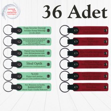 Miawiki Yeşil & Kırmızı, Bisiklet Takımına Motivasyon Hediyesi, 36’lı Set, Isim Yazılabilir Deri Anahtarlık