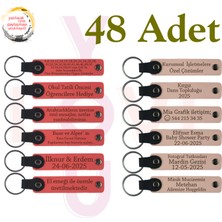 Miawiki Nar Çiçeği & Pudra, 48’li Set, Mesajlı Deri Hatıra Anahtarlık, Lise Mezuniyetine Değer Katan Armağan