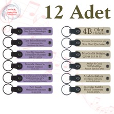 Miawiki M Menekşe & S Kahve, 12’li Set, Kişiye Özgü Yazılı Deri Hatıra Kurumsal Fuar Katılımcılarına Armağan